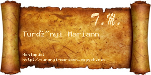 Turányi Mariann névjegykártya