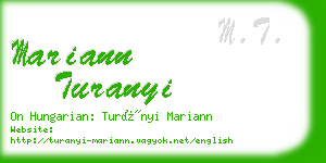 mariann turanyi business card